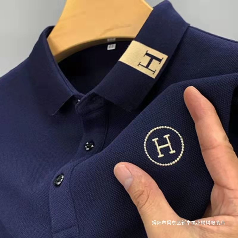 Designer Luxury Brand Essential Loose Plus Size Lapel Long Sleeved T-shirt Men's Fashion Street Men's Spring And Autumn New Fashion Embroide