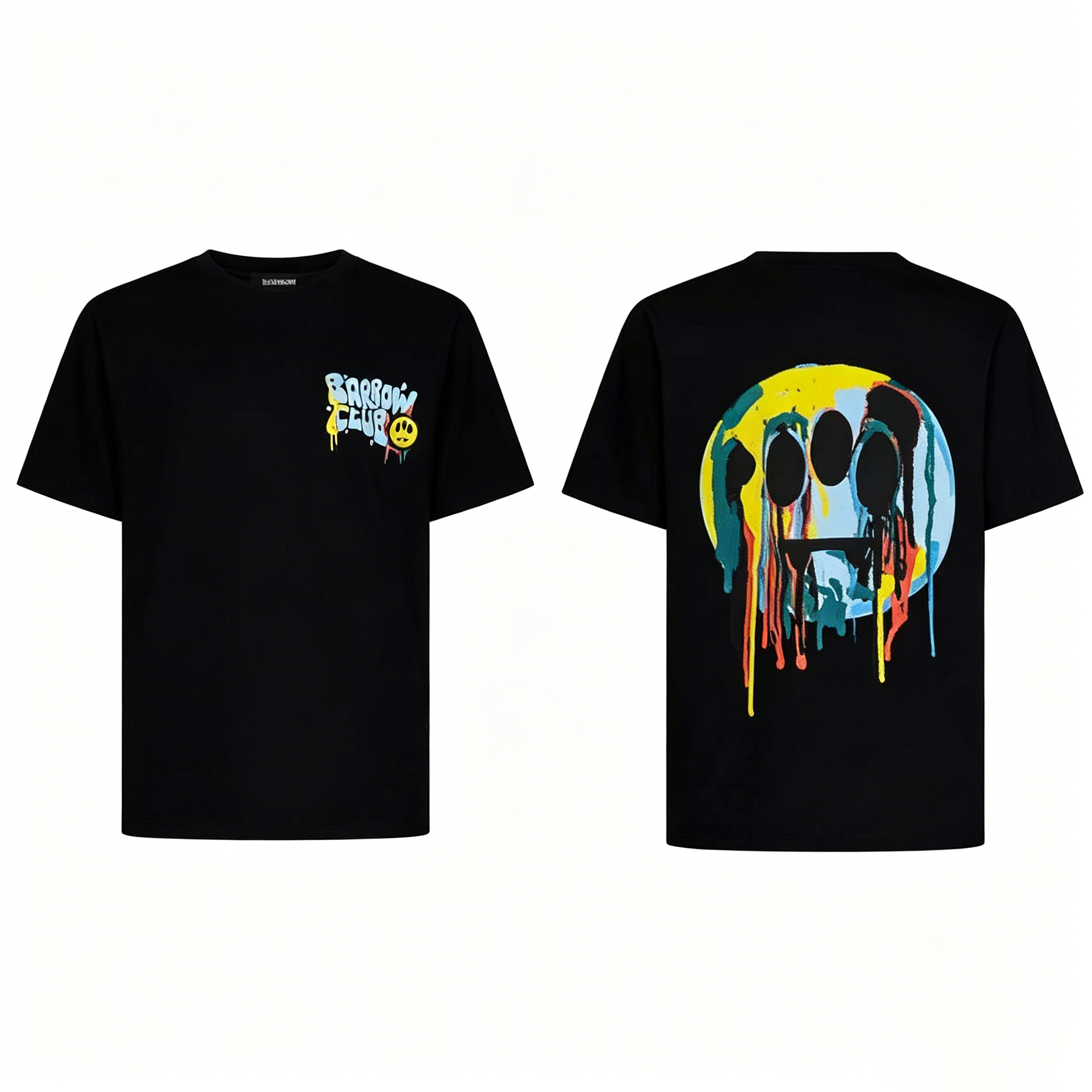 Men's T Shirts Summer Barrow Men Women Short-sleeved T-shirt Casual Fashion Pure Round Neck Print Trend Brand Burst Fitness