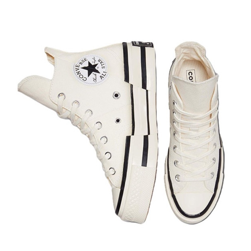 Converse Chuck 70 Plus Deconstructive Style High Top Canvas Shoes Unisex Black White A00915C - view 5
