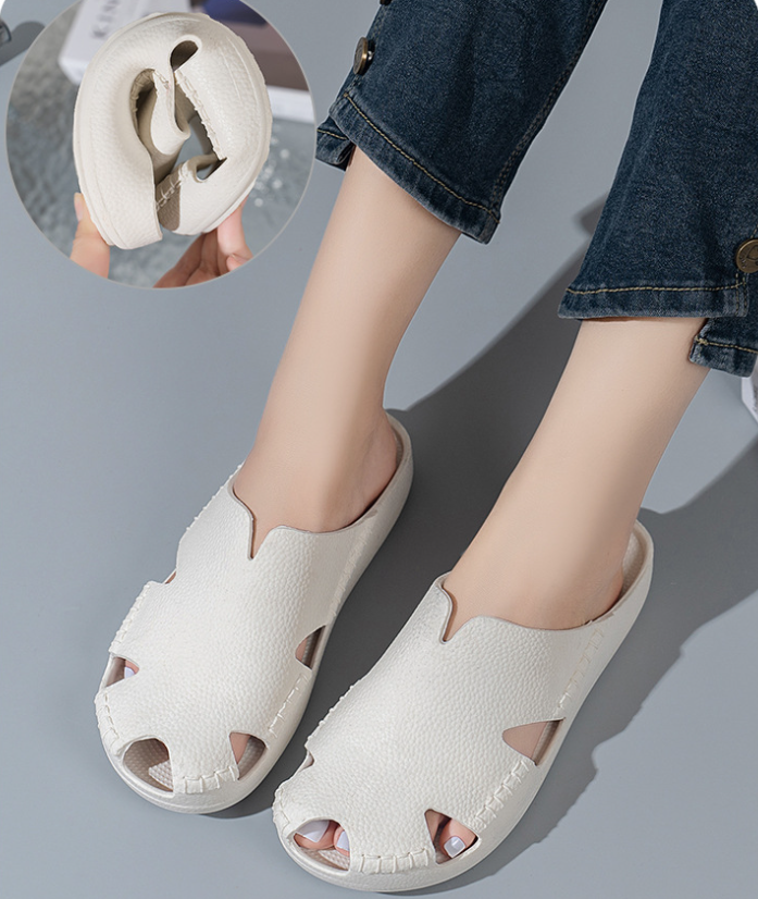 Slippers Men Women Youth Mules Retro Slip-On Casual Loafers Waterproof Ultra-Soft Eva One-Piece Upper Half-Slip Flat Four Seasons