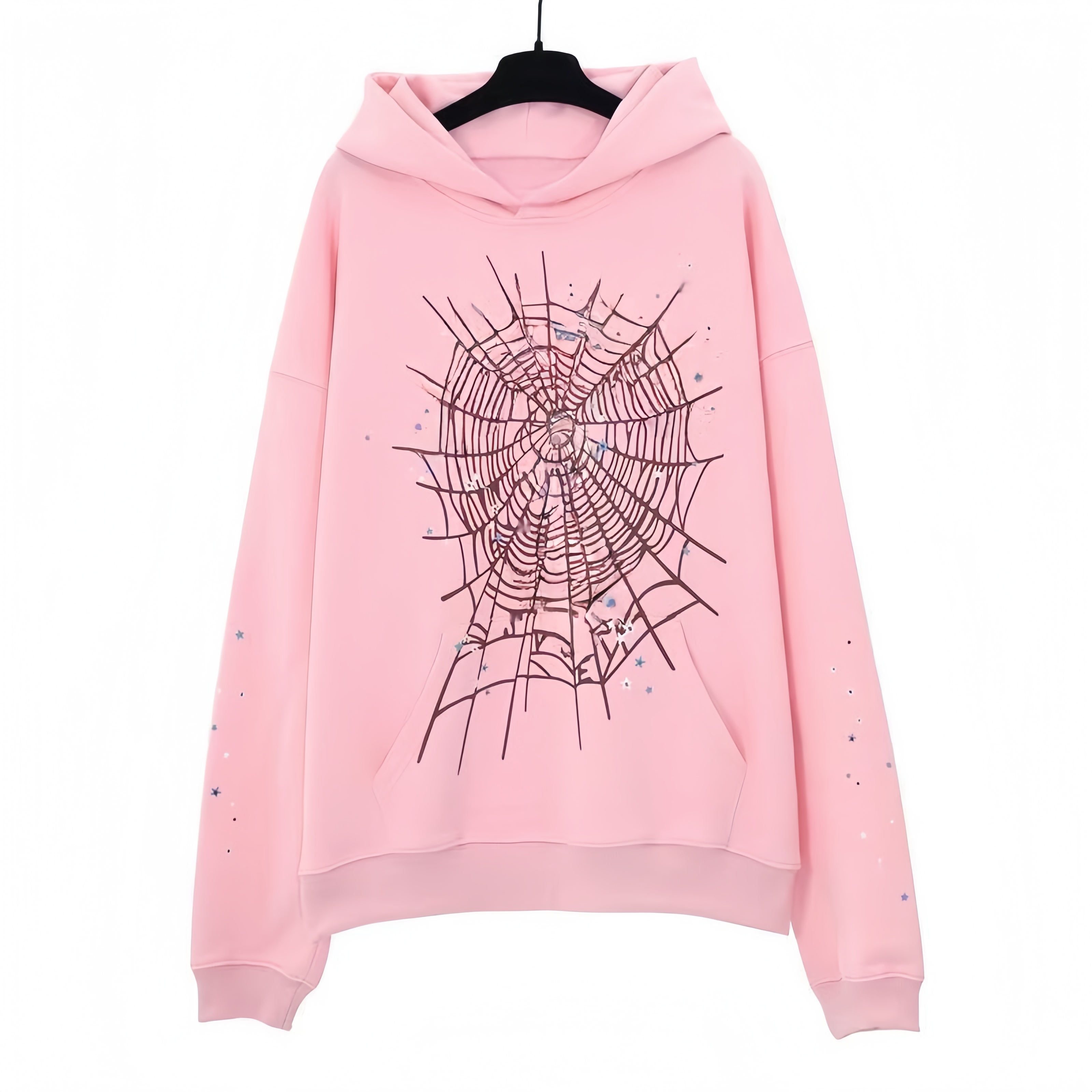 Spider Print Hooded Sweatshirt Loose Hip Hop Street Style Pullover, Warm Fleece Long Sleeve Tops for Teenagers Adults Best Seller Unisex Casual Outerw