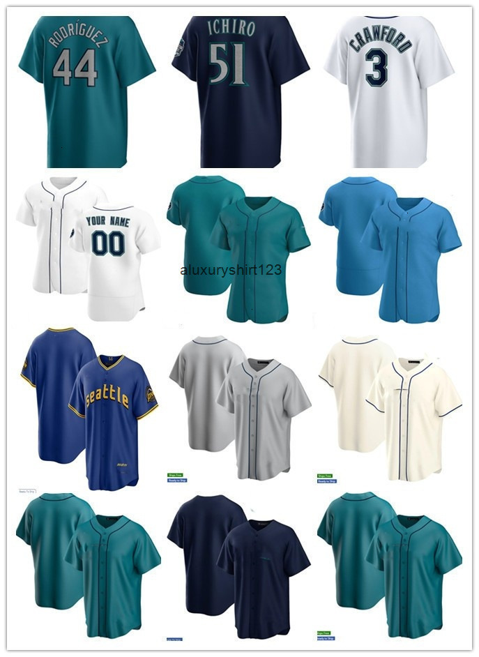 Mariners Baseball Jersey custom JP 3 Crawford Randy 56 Arozarena Andres 75 Munoz Josh 4 Rojas Logan 36 Gilbert men women youth kid S M L XL XXL XXXL 4