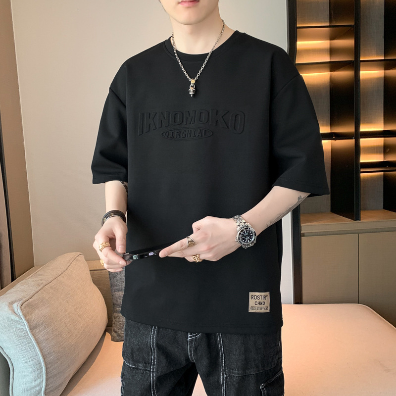 Designer Luxury Men's Popular Short-sleeve T-shirt With Embossed Print, Summer Breathable, Versatile Trendy Top T Designer Polo Shirt Men Tshirt