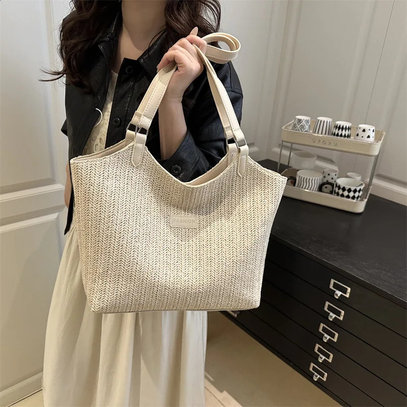 Large Capacity Tote Bags for Women Summer Woven Beach Bags Fashionable Vacation Shopping Bags Bag Bolsos De Mujer Sac 260520