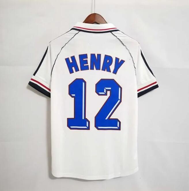 Retro Soccer 1998 jerseys 1982 84 86 88 90 96 98 00 02 04 06 ZIDANE HENRY MAILLOT DE FOOT REZEGUET Football shirt french club Classic Vintage Jersey S