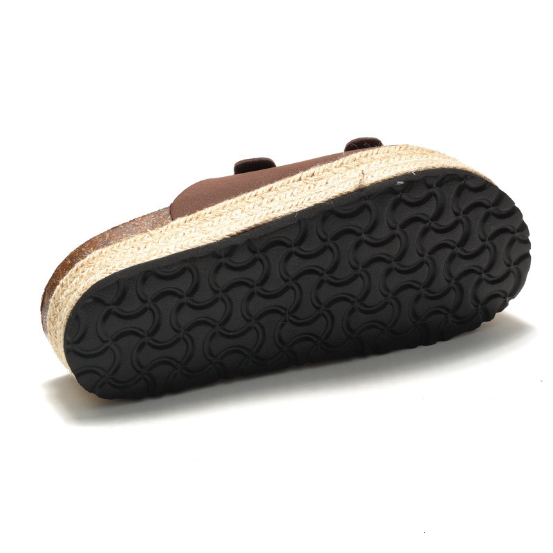 RUIZUSTOCK Women Fashion Khaki Platform Slide Sandals Suede Double Buckle Espadrille Flat Shoes - view 5