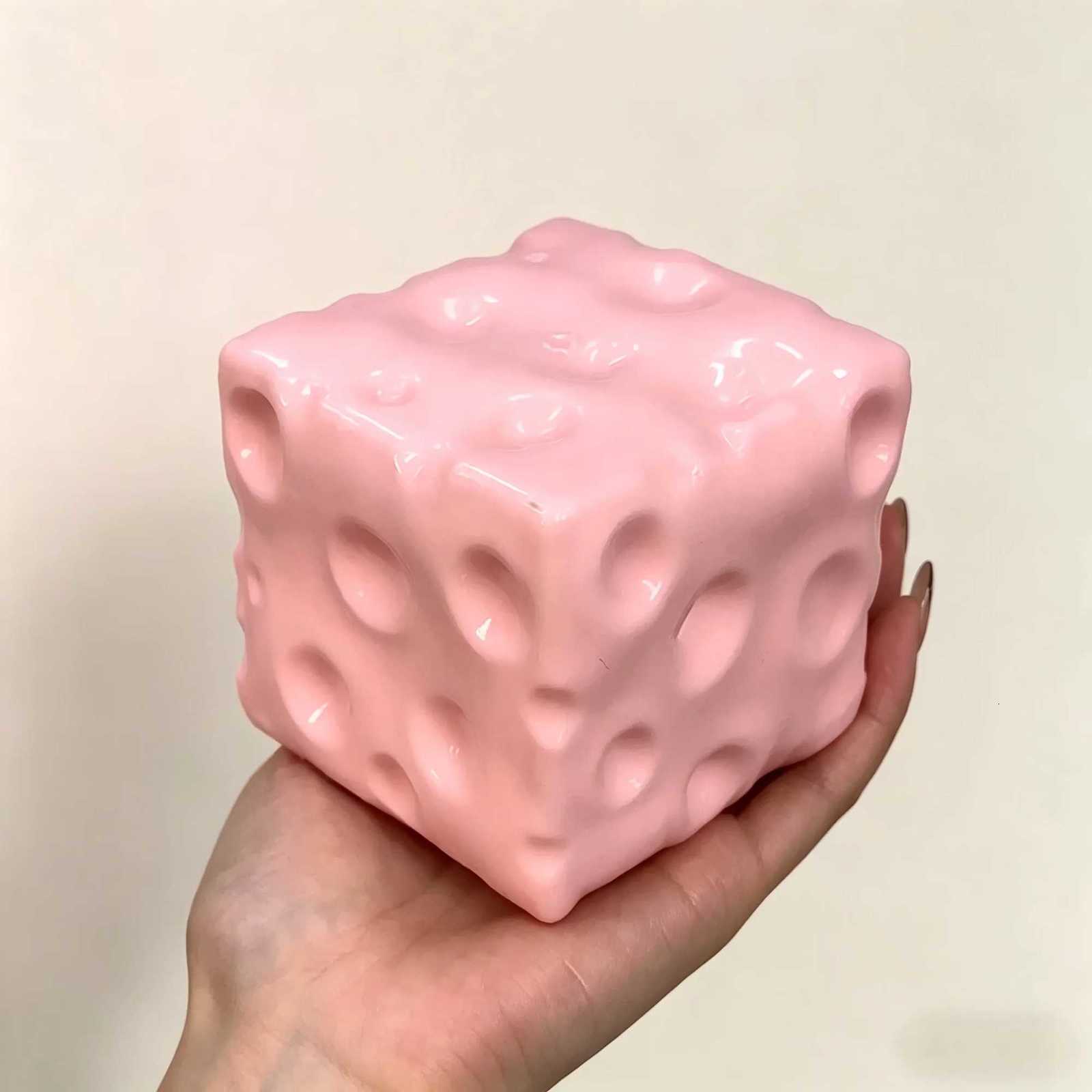 Large Cheese Cube Decompression Ball Moldable Non-Bounce Squishy Toy ASMR Sensory Calming Gift for Kids Adults M260521