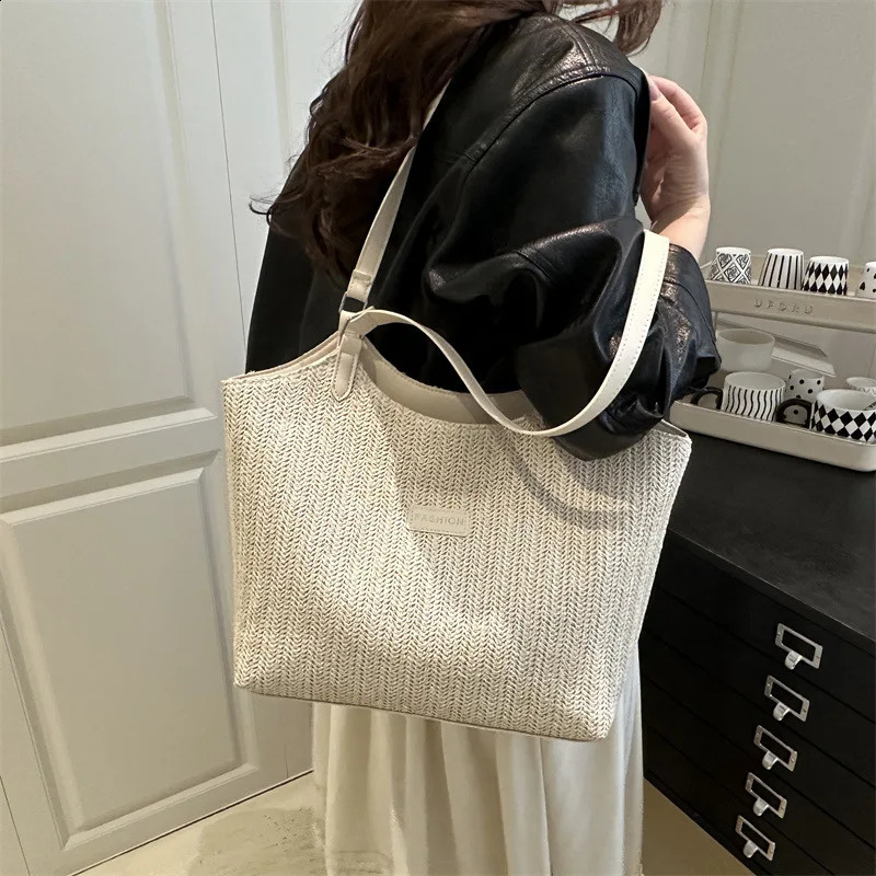 Large Capacity Tote Bags for Women Summer Woven Beach Bags Fashionable Vacation Shopping Bags Bag Bolsos De Mujer Sac 260520