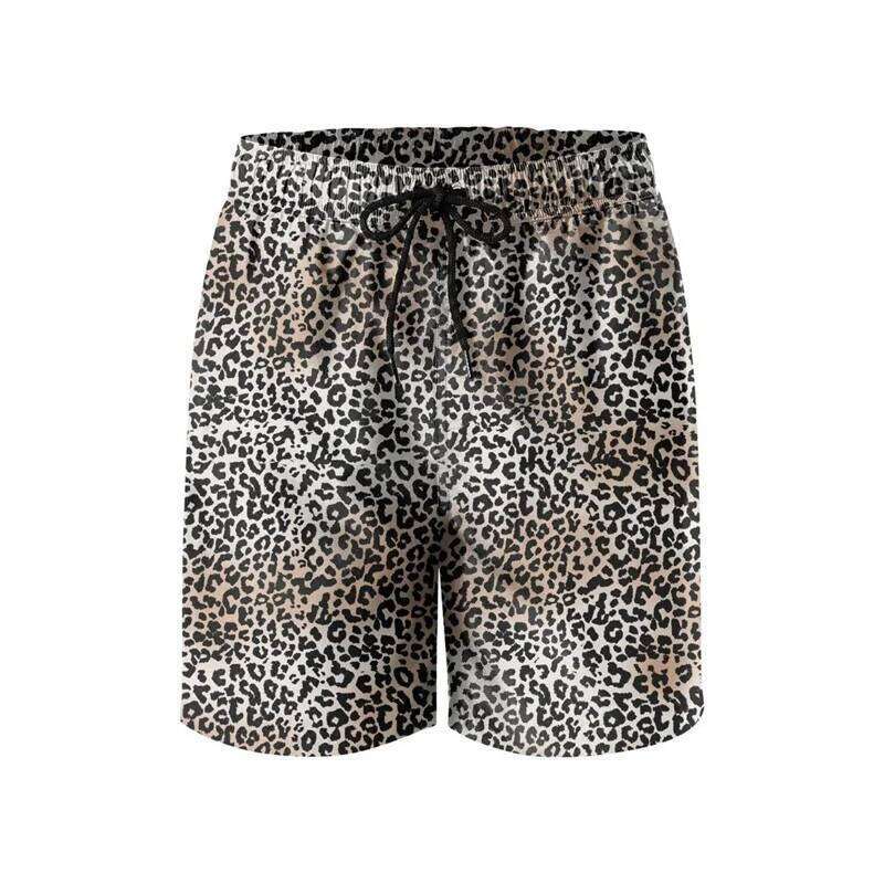 Fashion Leopard 3D Print Beach Men Summer Swim Trunks Casual Quick Dry Surf Board Shorts Personality Street Short Pants 26Li0521
