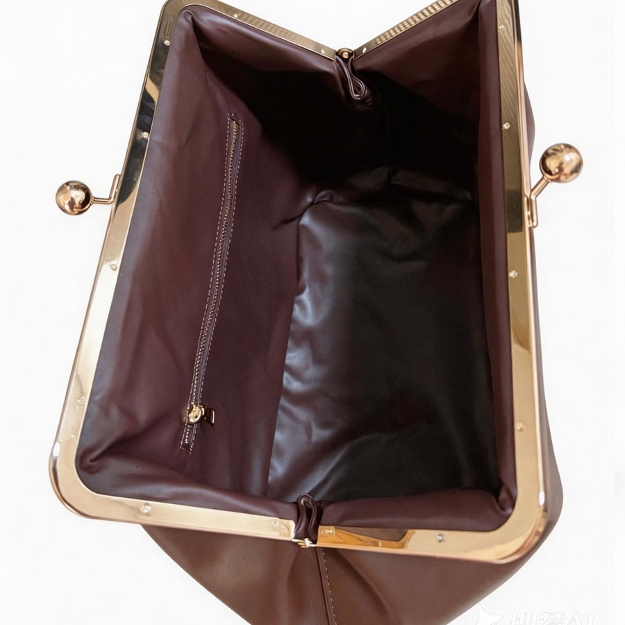 Designer Bag Luxury large kiss-lock clutch 2026 new model handbag, same style as used in designer runway shows, women's shoulder bag