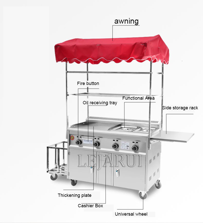 Commercial Gas Type Griddle Deep Fryer Kanto Cooking Machine Teppanyaki Equipment Flat Grill Squid