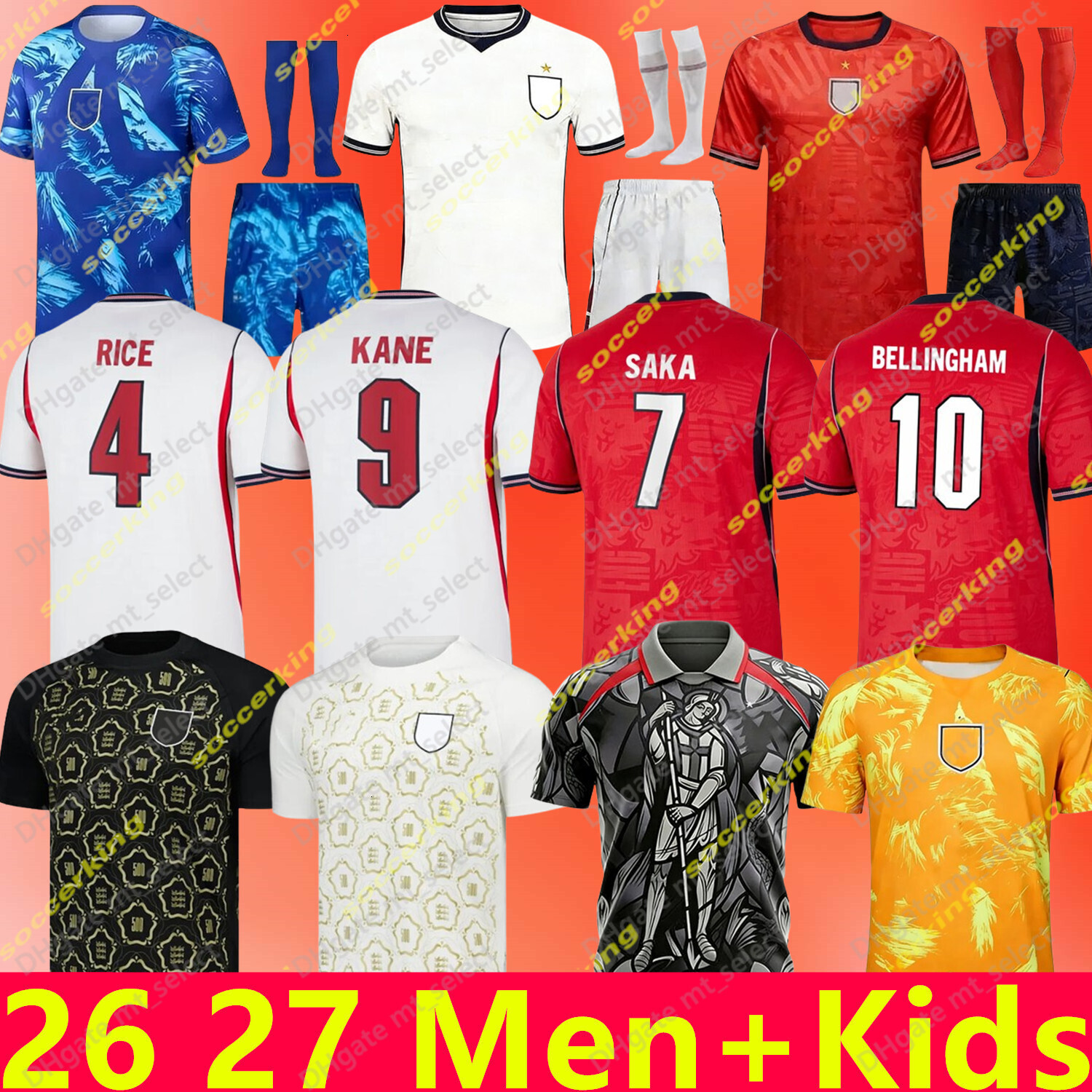 england 26 27 World Cup 2026 Soccer Jerseys retro football tops football shirt BELLINGHAM kits BECKHAM KANE SAKA RICE FODEN National Team Kids Kit mai