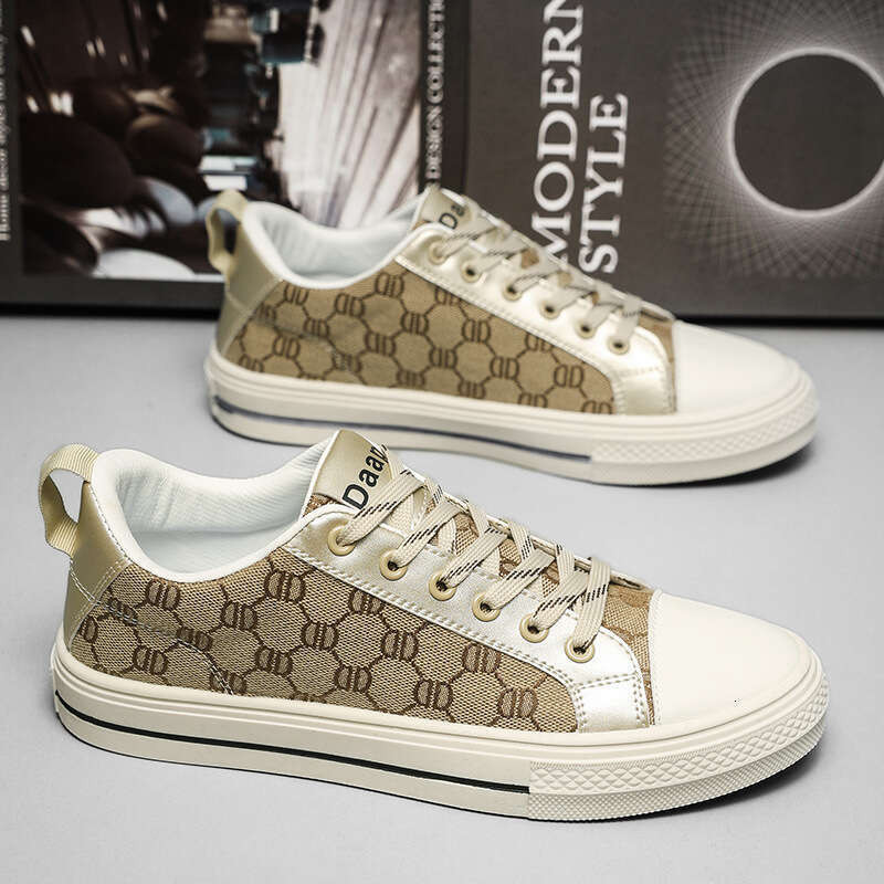 Spring Men's Canvas Shoes Trendy Casual Couple Style Student Korean Version Lace-up Low-top Sneakers