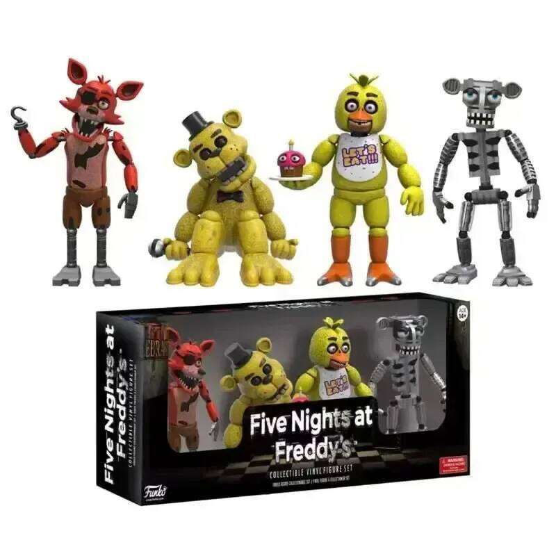 FNAF 4pcs/set Freddy Bonnie Chica Foxy Nightmare Balloon Boy Action Figure Collection Model Vinyl Figurine Doll Toys 26Y0520