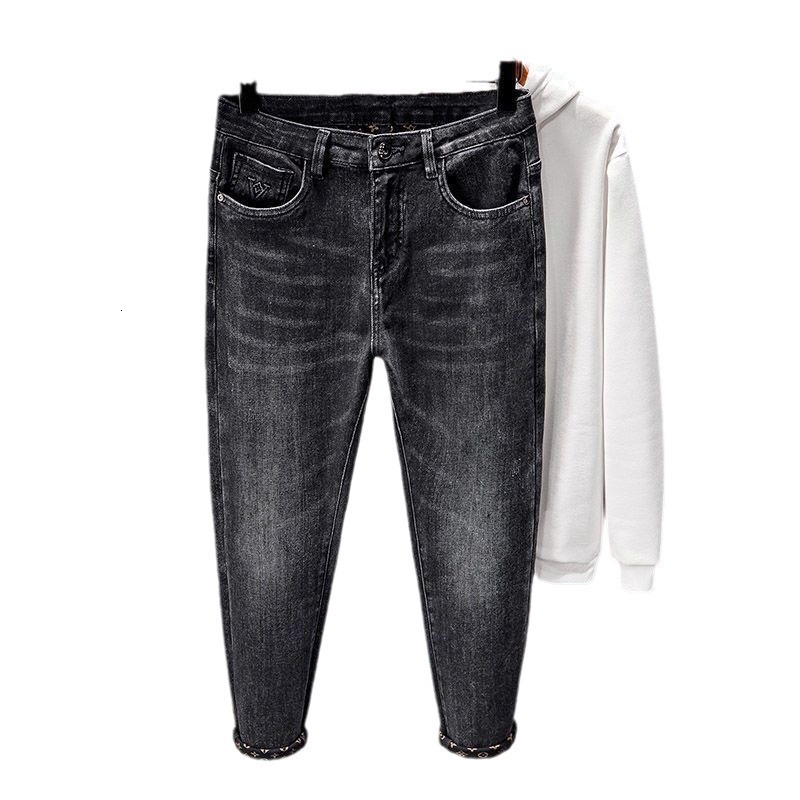 Designer Luxury Jeans Quality Nine Point Jeans Men's New Summer Fashion Brand Elastic Loose Casual Pants Men's Outdoor Clothing