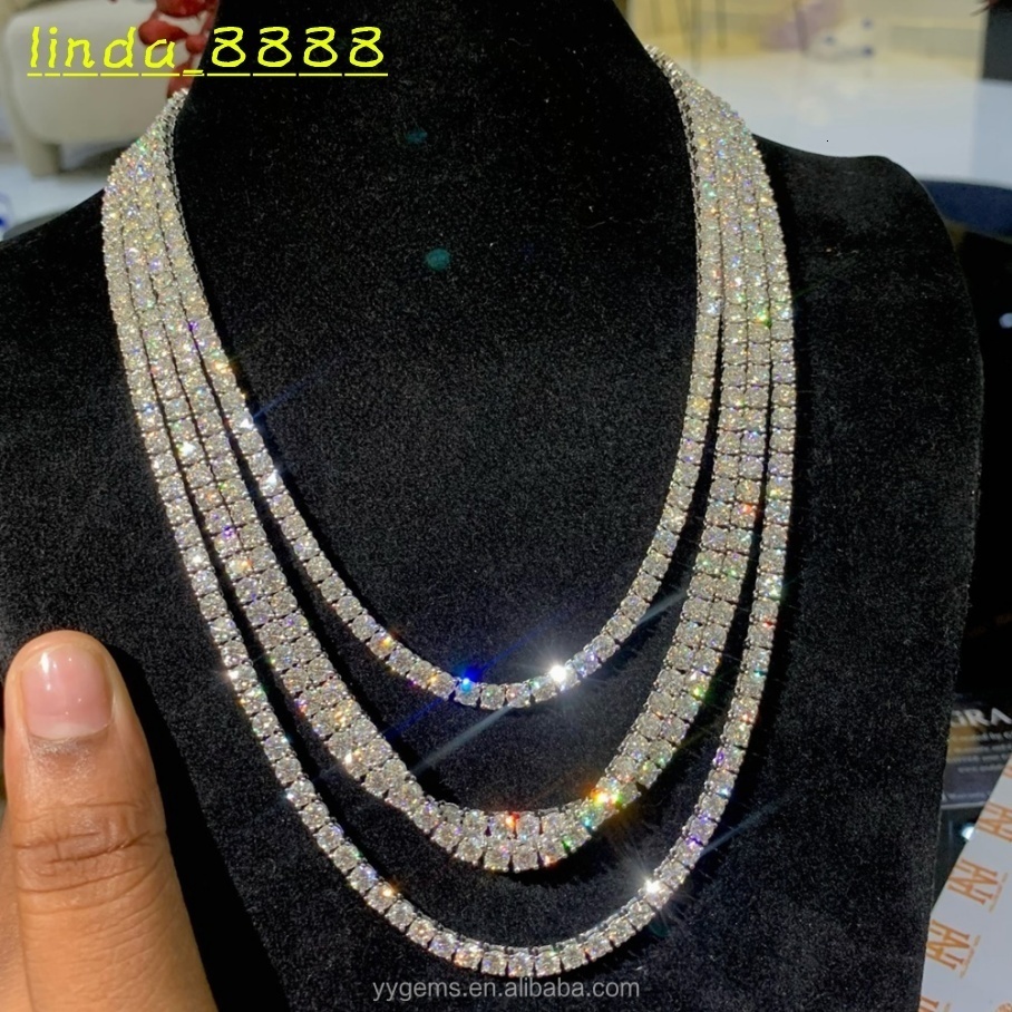 Real 10K Gold CVD Lab Diamond 2-3mm Wide Tennis Chain With GRC Certificate for Women/mans Fine Jewelry Necklace/bracelet