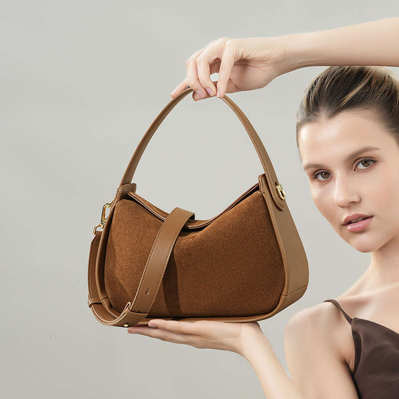 Genuine Leather Single Shoulder Suede Matte Bag For Women Versatile Large Capacity New Style Niche High End Handbag SENYY