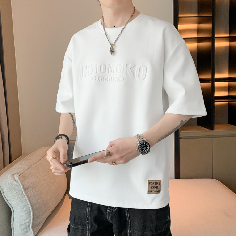 Designer Luxury Men's Popular Short-sleeve T-shirt With Embossed Print, Summer Breathable, Versatile Trendy Top T Designer Polo Shirt Men Tshirt