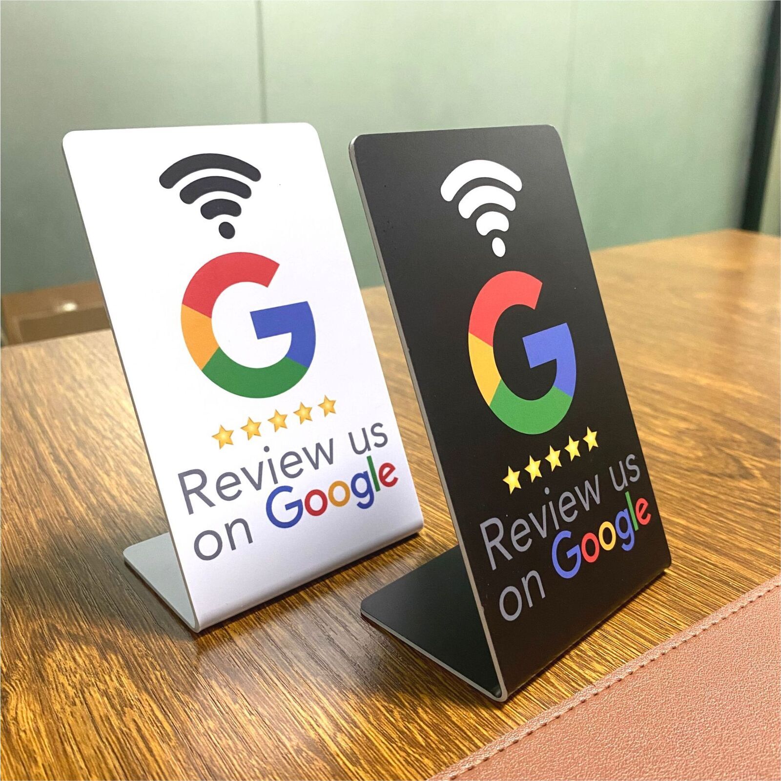 5pcs Touch NFC vertical card, Google NFC review card, restaurant bending card, NFC positive review card, vertical card, desktop review card