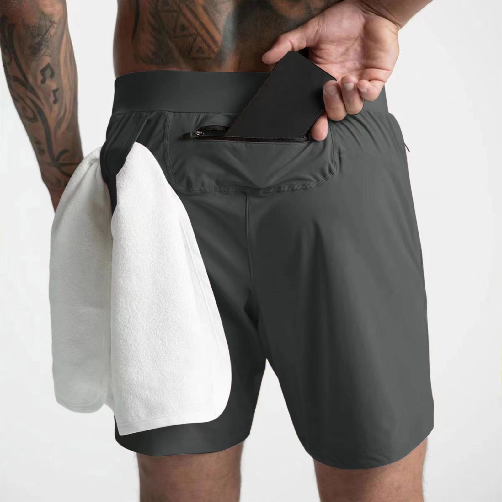 Men's Shorts Men Running Bodybuilding Man Summer Gyms Workout Male Breathable Quick Dry Sportswear Jogger Multi-pocket Size S-2XL