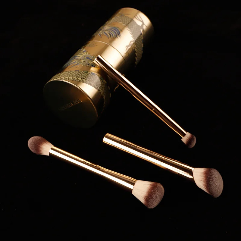 3pcs/set Hourglass Makeup brushes Powder Foundation Blush Concealer Make up brush with Dragon cosmetic bucket Storage box 260520