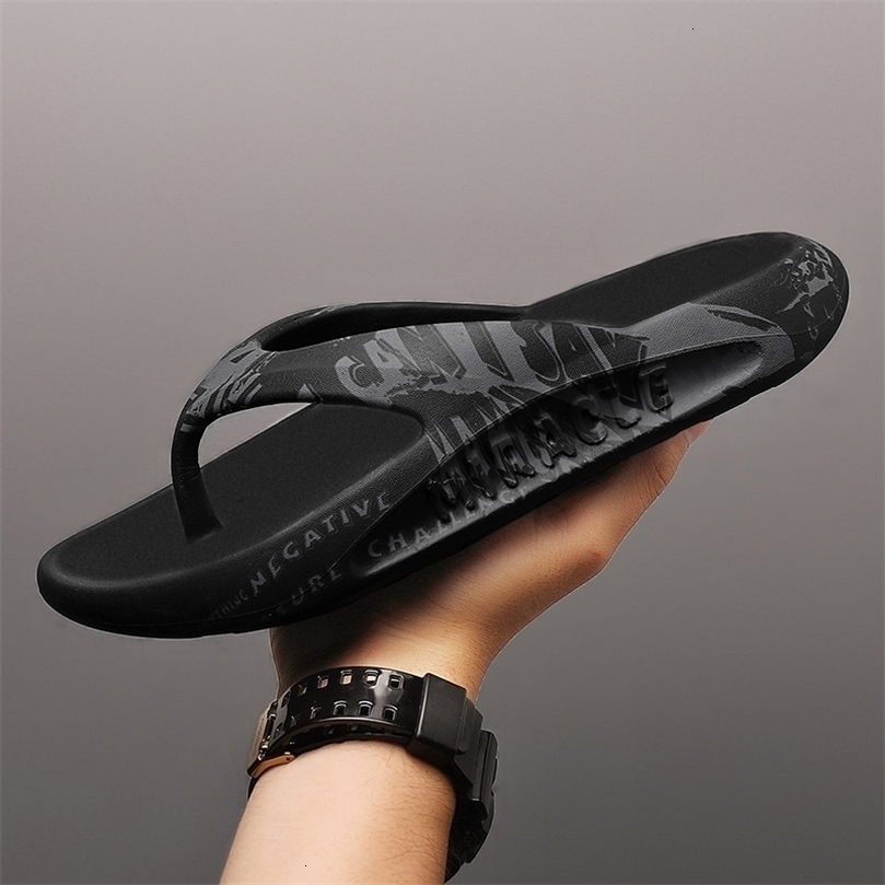 Printed male and female couples large size EVA high elastic flipflops thicksoled lightweight slippers for outdoor beach shoes 260514