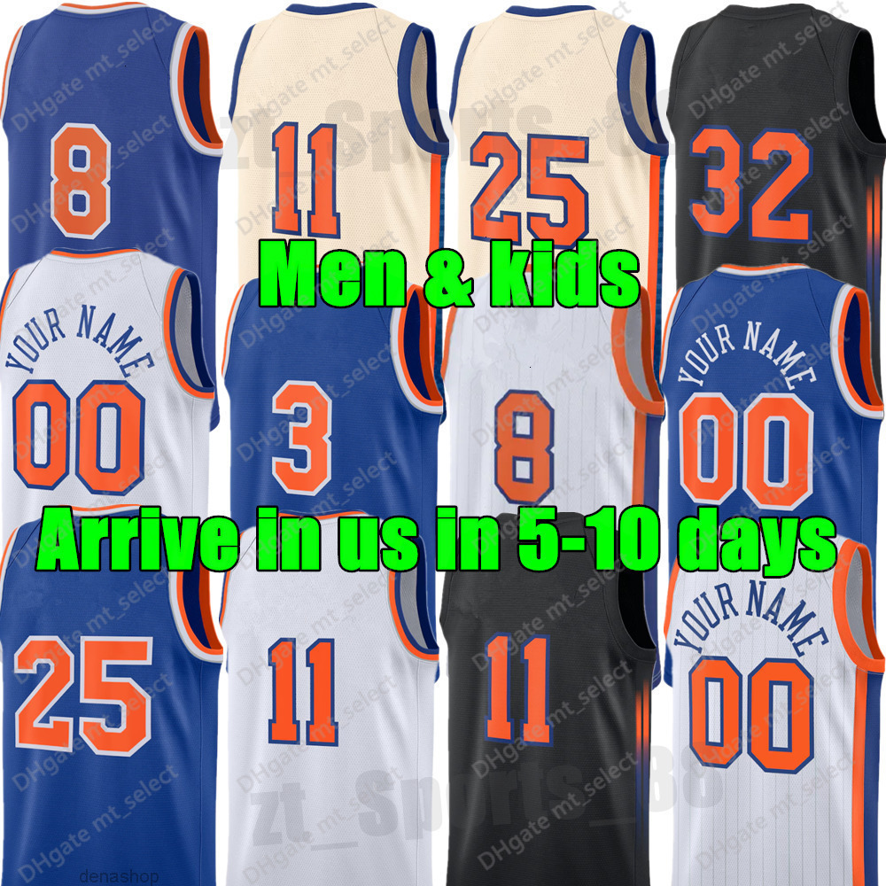 Custom Jalen Brunson Karl Anthony Towns Basketball Jerseys Josh Hart Mikal Bridges OG Anunoby Quickley Mitchell Knick McBride Robinson Fournier Men Ci