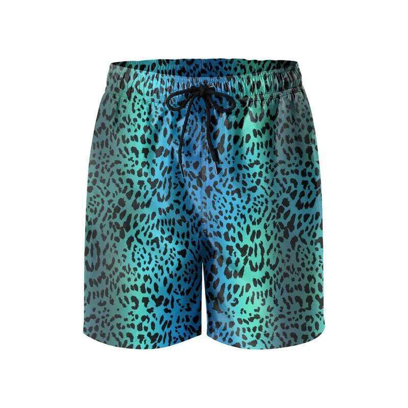 Fashion Leopard 3D Print Beach Men Summer Swim Trunks Casual Quick Dry Surf Board Shorts Personality Street Short Pants 26Li0521