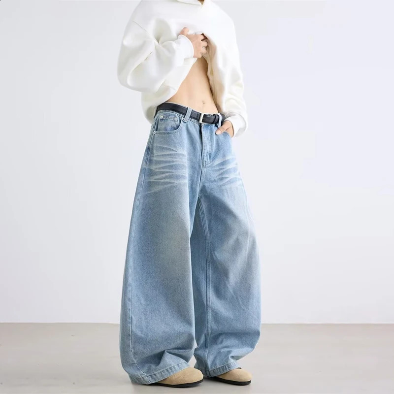 Autumn Mens Letter Printed Straight-Leg Baggy Jeans Hip Hop Fashion Washed Denim Pantalones American Retro Y2K Streetwear Jean 260518