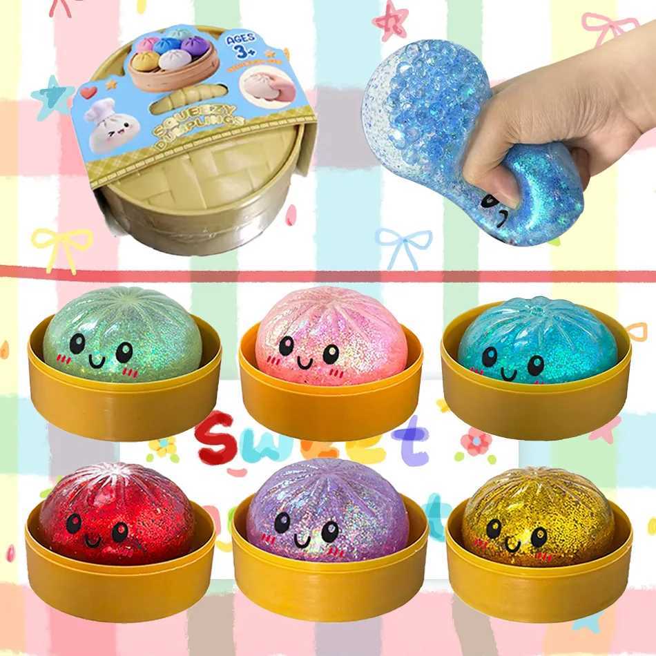 Blind Box Realistic Giant Dumpling Squeeze Toy with Bamboo Steamer Soft TPR Dough Ball Decompression Fidget Funny Creative Toys Z260521