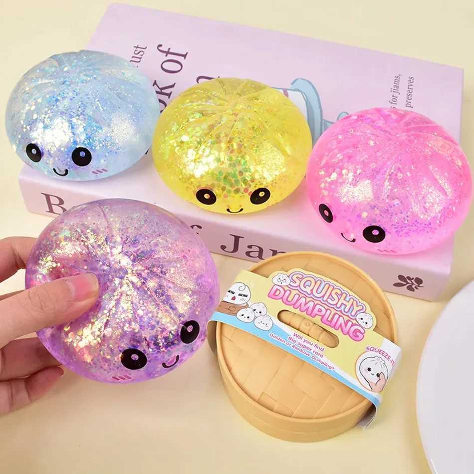 Blind Box Realistic Giant Dumpling Squeeze Toy with Bamboo Steamer Soft TPR Dough Ball Decompression Fidget Funny Creative Toys Z260521