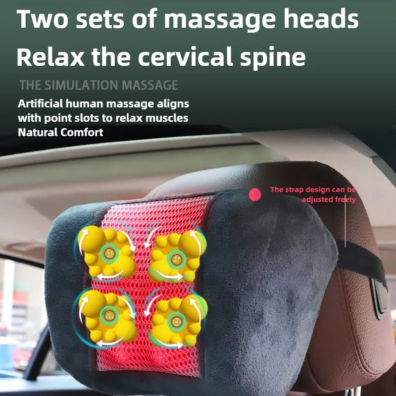 Car Massage Seat Cushion With Heating and Vibrating Lumbar Airbag Back Massage Chair Cushion With Manual Control Home Office Use 260520 - view 5