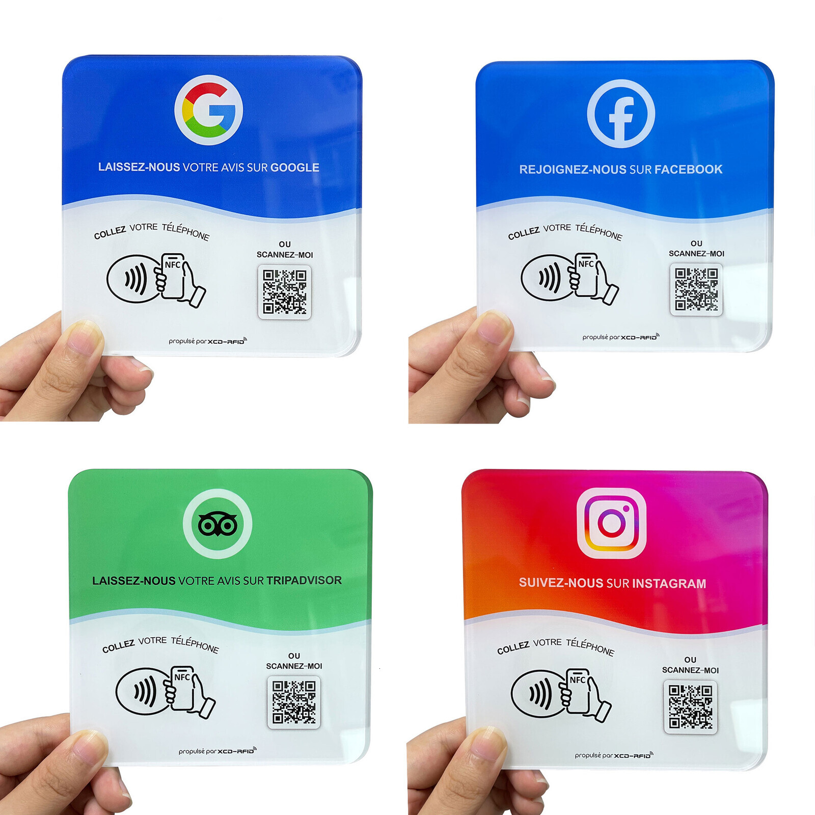 5pcs Touch NFC vertical card, Google NFC review card, restaurant bending card, NFC positive review card, vertical card, desktop review card