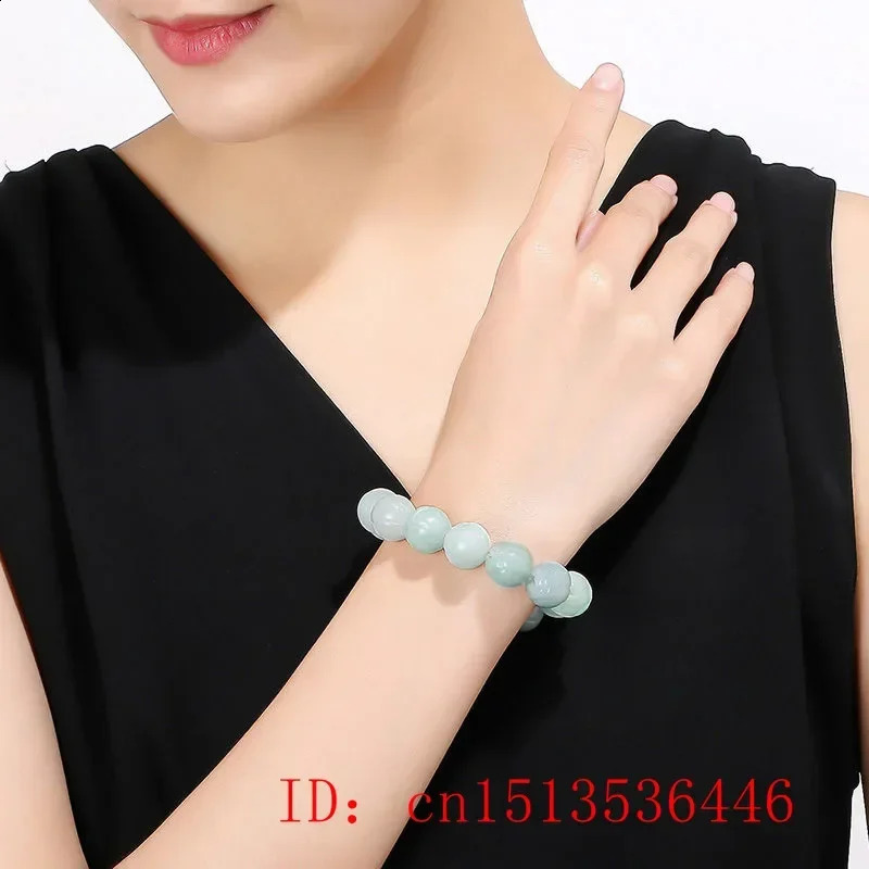 Burmese Jade Lotus 8-13mm Beads Bracelets White Natural Man Amulet Men Gemstone Charms Emerald Fashion Jewelry Carved Jadeite 260520