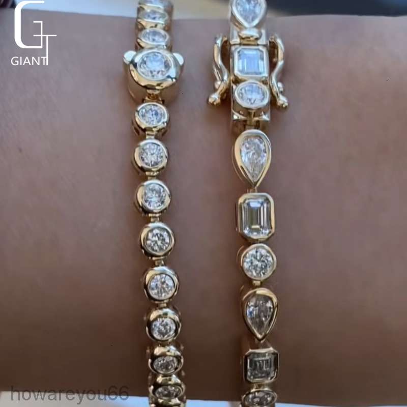 D/VS1 Lab Diamond Tennis Bracelet Bangles 18K Solid Gold Lab Diamond Jewelry Igi Certified Lab Grown Diamond CVD Bracelet Unisex