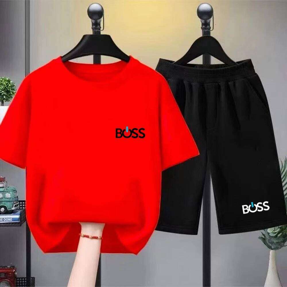 Child T-shirt Summer Short Sleeve Print Children Age 3-12 Girls boy white black Tshirt+Shorts 2pcs leisure fashion Kids Set 26Y0521