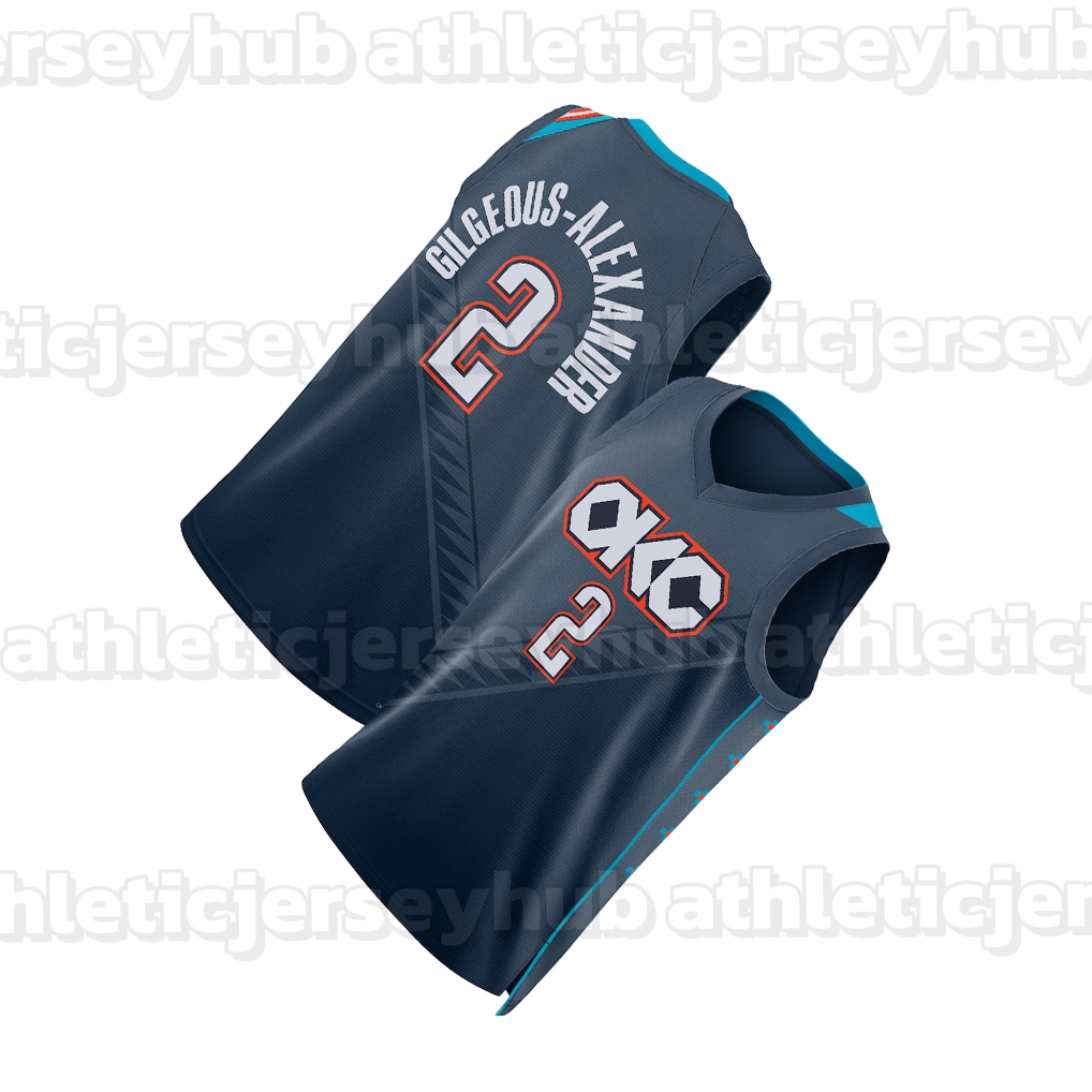 2 Shai Gilgeous-Alexander 2026 City Basketball Jersey Chet Holmgren Caruso Luguentz Dort Luguentz Dort Jared McCain Jalen Williams