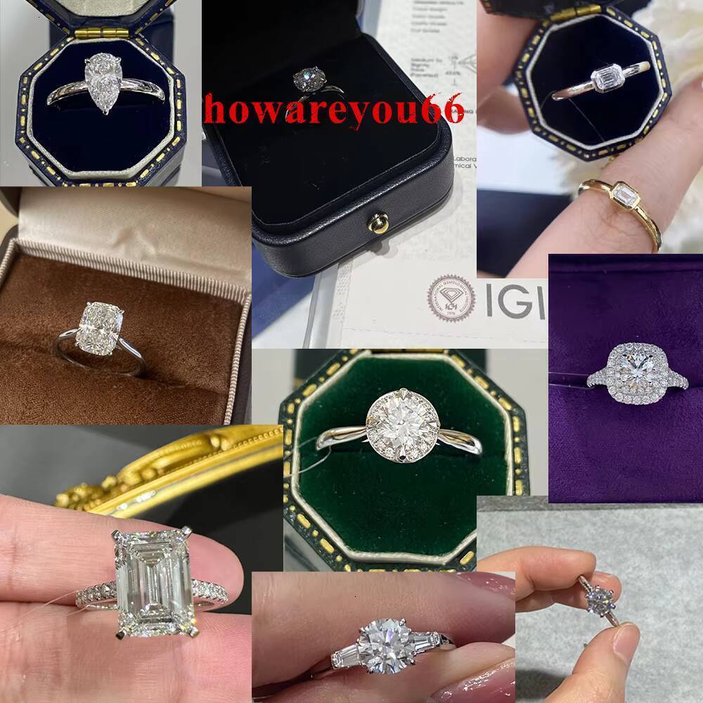 Fashion Jewelry Ring Manufacture Custom D E F Vvs1 VS Cushion Cut 18k 14k Gold Lab Grown Diamond Ring Synthetic Diamond Ring