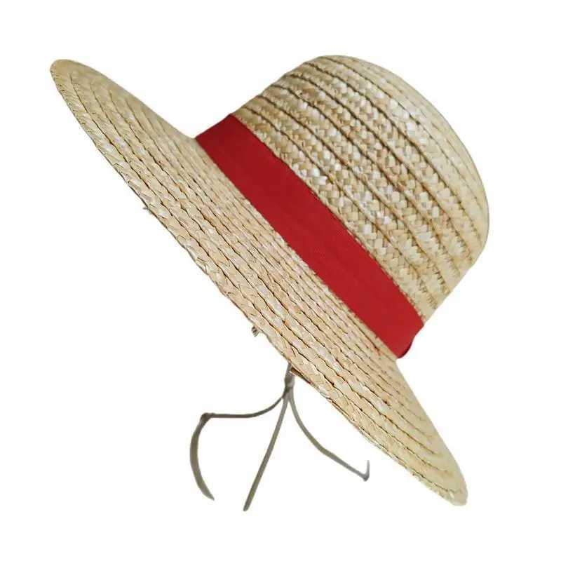 Multifunctional Straw Hat for Men Women Luffy Cosplay with String Sun Beach Party Travel Performance Costume Straw Caps C260521