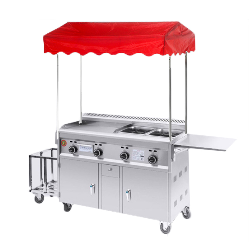 Commercial Gas Type Griddle Deep Fryer Kanto Cooking Machine Teppanyaki Equipment Flat Grill Squid