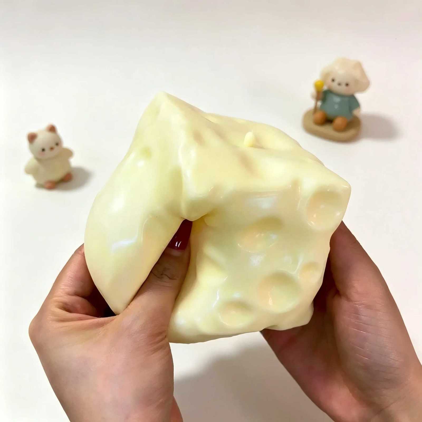 Large Cheese Cube Decompression Ball Moldable Non-Bounce Squishy Toy ASMR Sensory Calming Gift for Kids Adults M260521