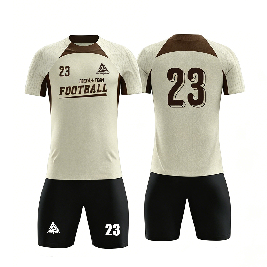 Custom Contrast Neck Soccer Jersey Set Men Quick Dry Football Uniform with Shorts Customizable Team Name Number Logo for Matches - view 4