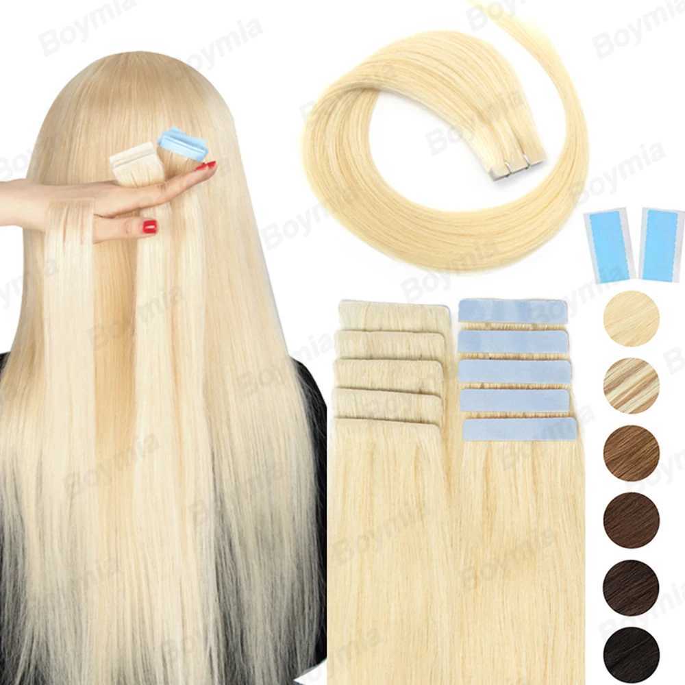 Injected Tape in Extensions Human Hair Invisible Tape in Hair Extensions 1B Natural Seamless PU Weft Tape On Hair 10pcs/pack C260521 - view 3