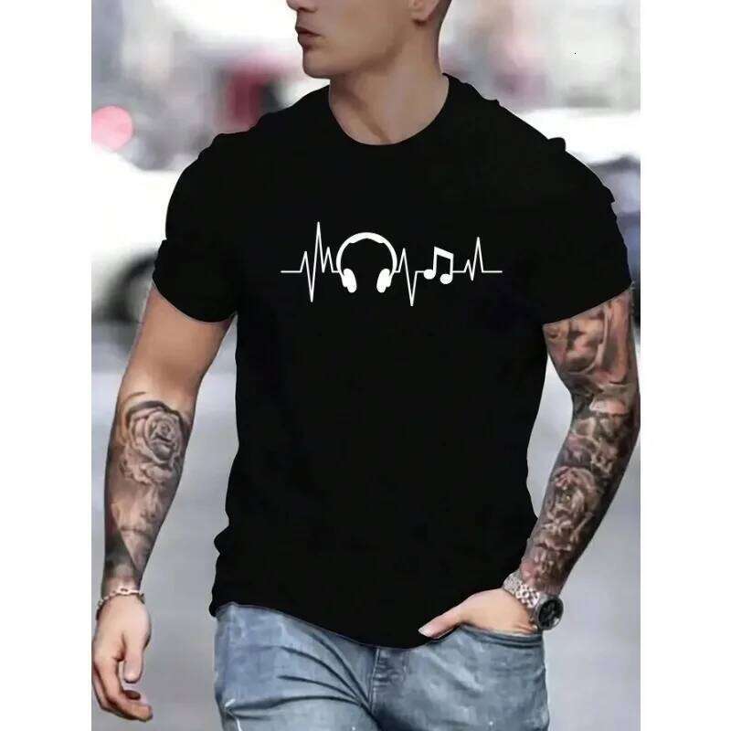 Simple Daily Clothing Summer Casual 3D Print Round Neck T-shirts 2026 New Men's Loose Short Sleeve T-shirt Tops Streetwear