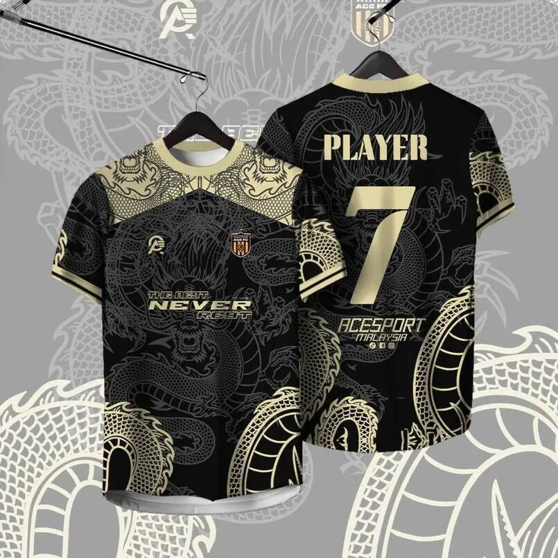 Retro hip-hop shirt, loose fit, lightweight, quick-drying fabric, unisex, short sleeves, modern urban style football shirt. Suitable for teenagers adu