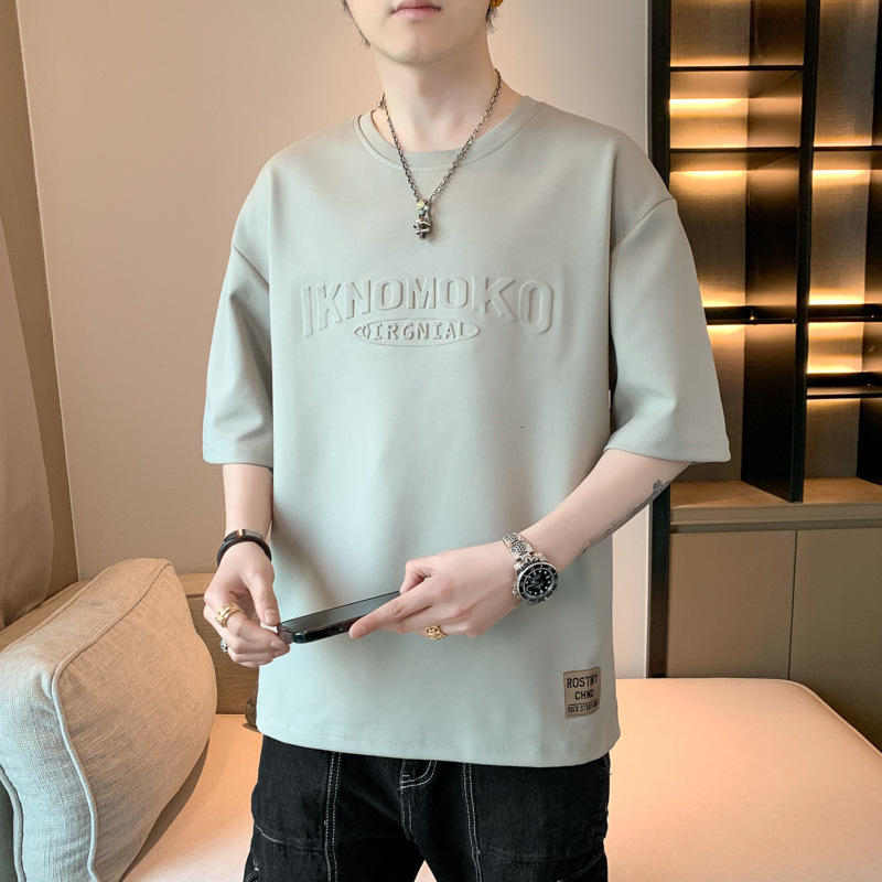 Designer Luxury Men's Popular Short-sleeve T-shirt With Embossed Print, Summer Breathable, Versatile Trendy Top T Designer Polo Shirt Men Tshirt