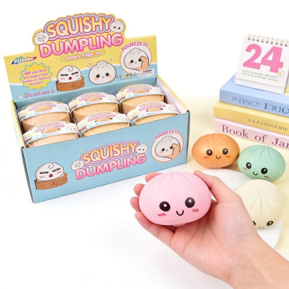 Pu Squishy Expressions Slow Rise Food Shaped Stress Relief Squeeze Toy Rainbow Mystery Face Bun Dumpling Steamed Bun Glitter Dumpling Soft Squishy toy