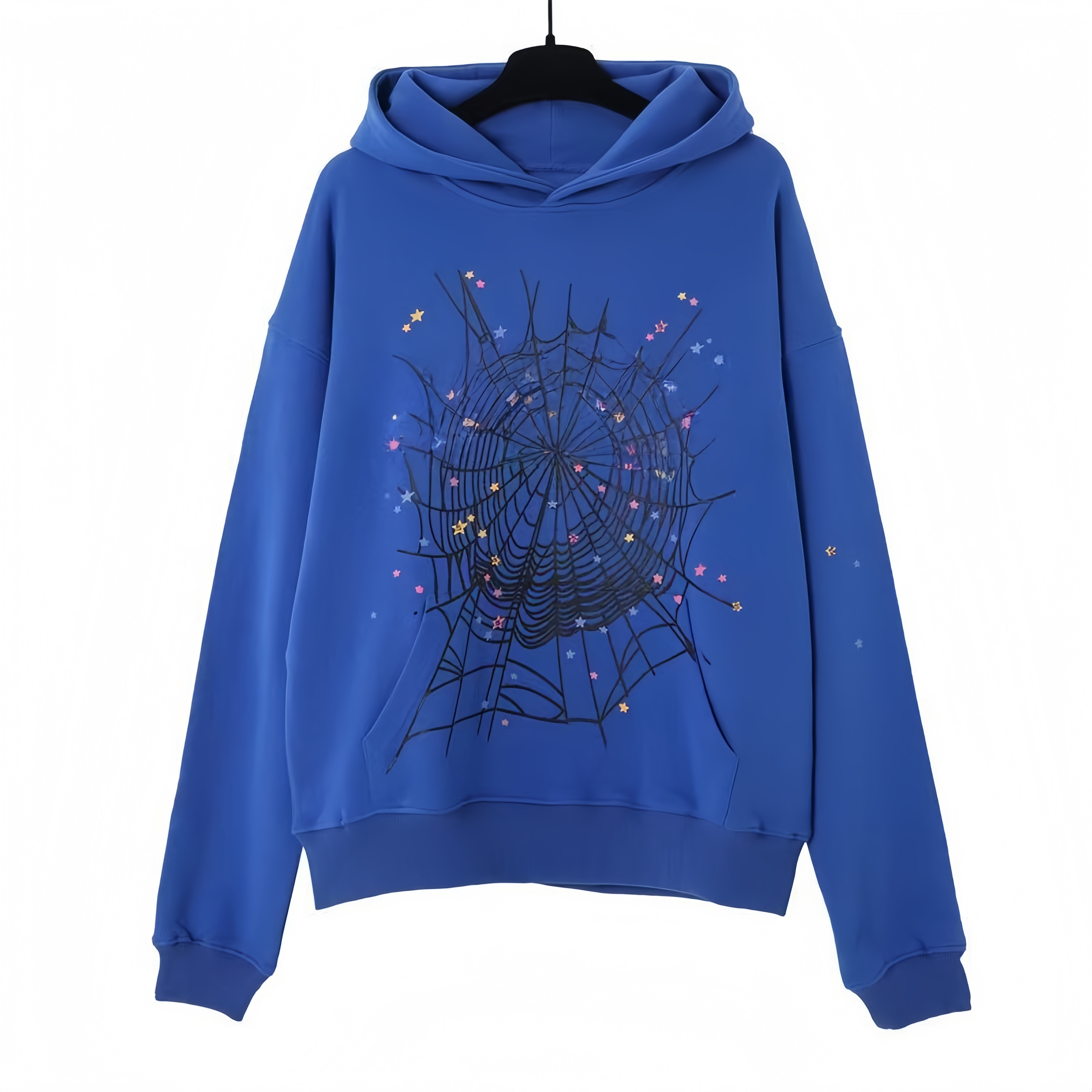 Spider Print Hooded Sweatshirt Loose Hip Hop Street Style Pullover, Warm Fleece Long Sleeve Tops for Teenagers Adults Best Seller Unisex Casual Outerw