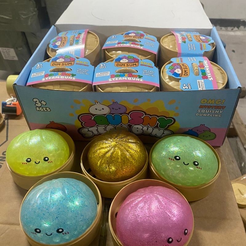 Pu Squishy Expressions Slow Rise Food Shaped Stress Relief Squeeze Toy Rainbow Mystery Face Bun Dumpling Steamed Bun Glitter Dumpling Soft Squishy toy