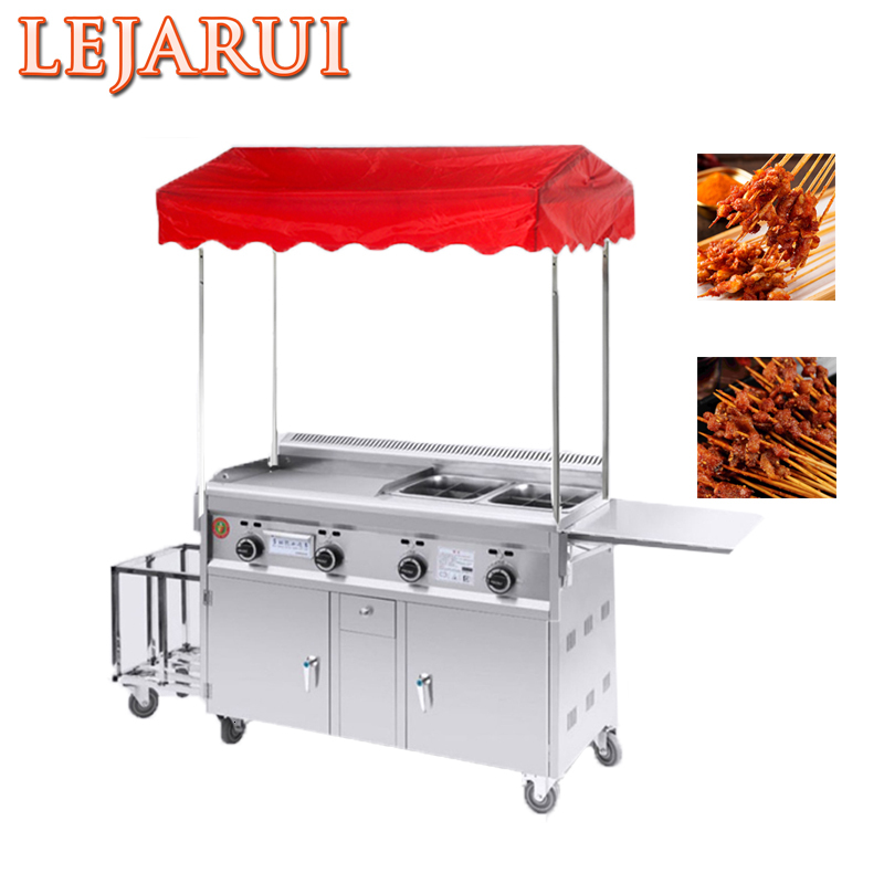 Commercial Gas Type Griddle Deep Fryer Kanto Cooking Machine Teppanyaki Equipment Flat Grill Squid